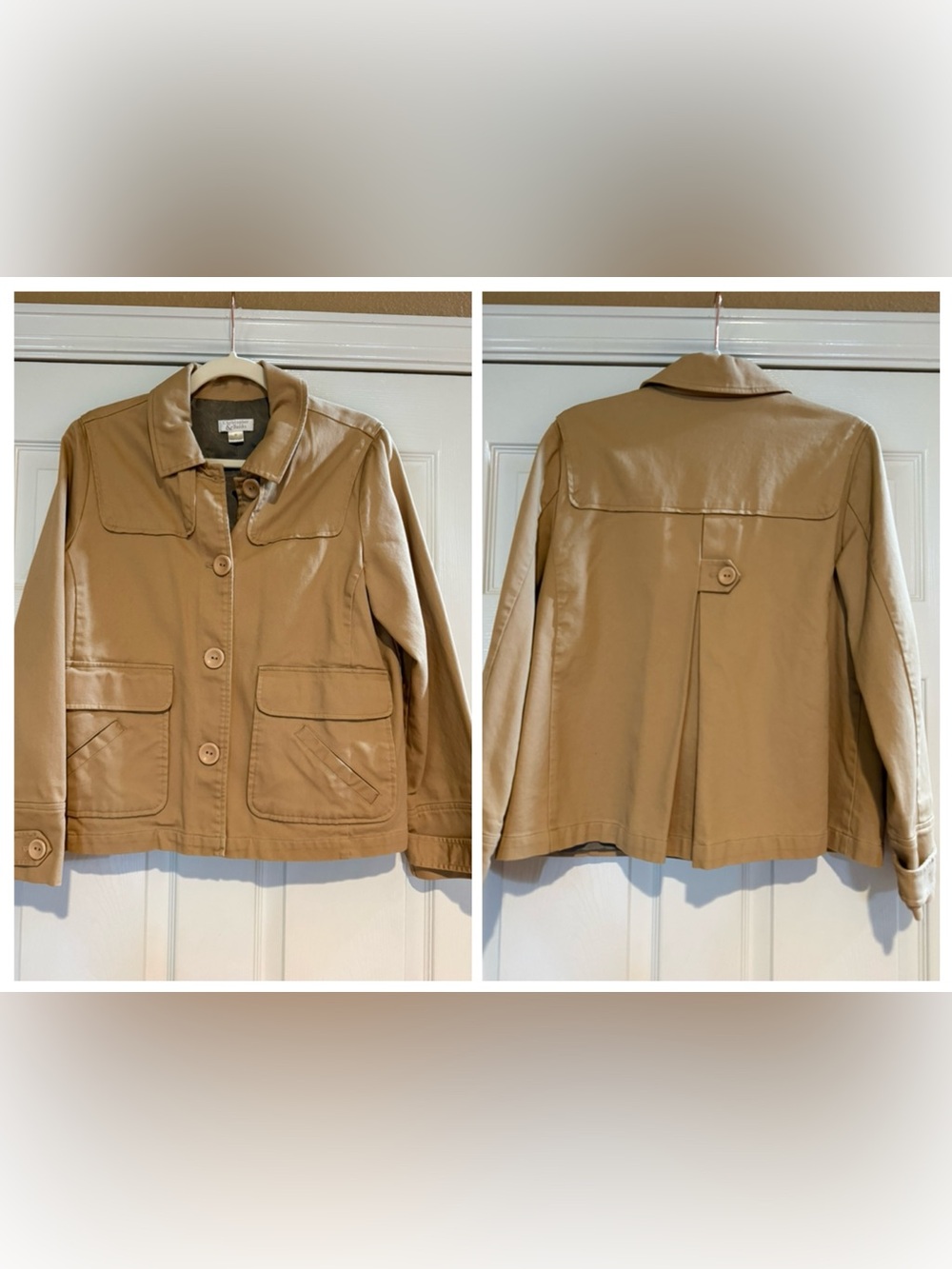 Christopher & Banks Tan Cotton Utility Safari Field Jacket Women’s Medium